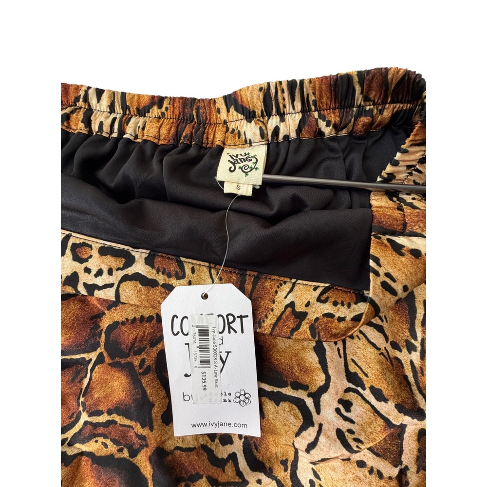Ivy Jane 530028 Comfort & Joy A-Line Midi Skirt Giraffe Animal Cheetah Print S - Picture 8 of 9
